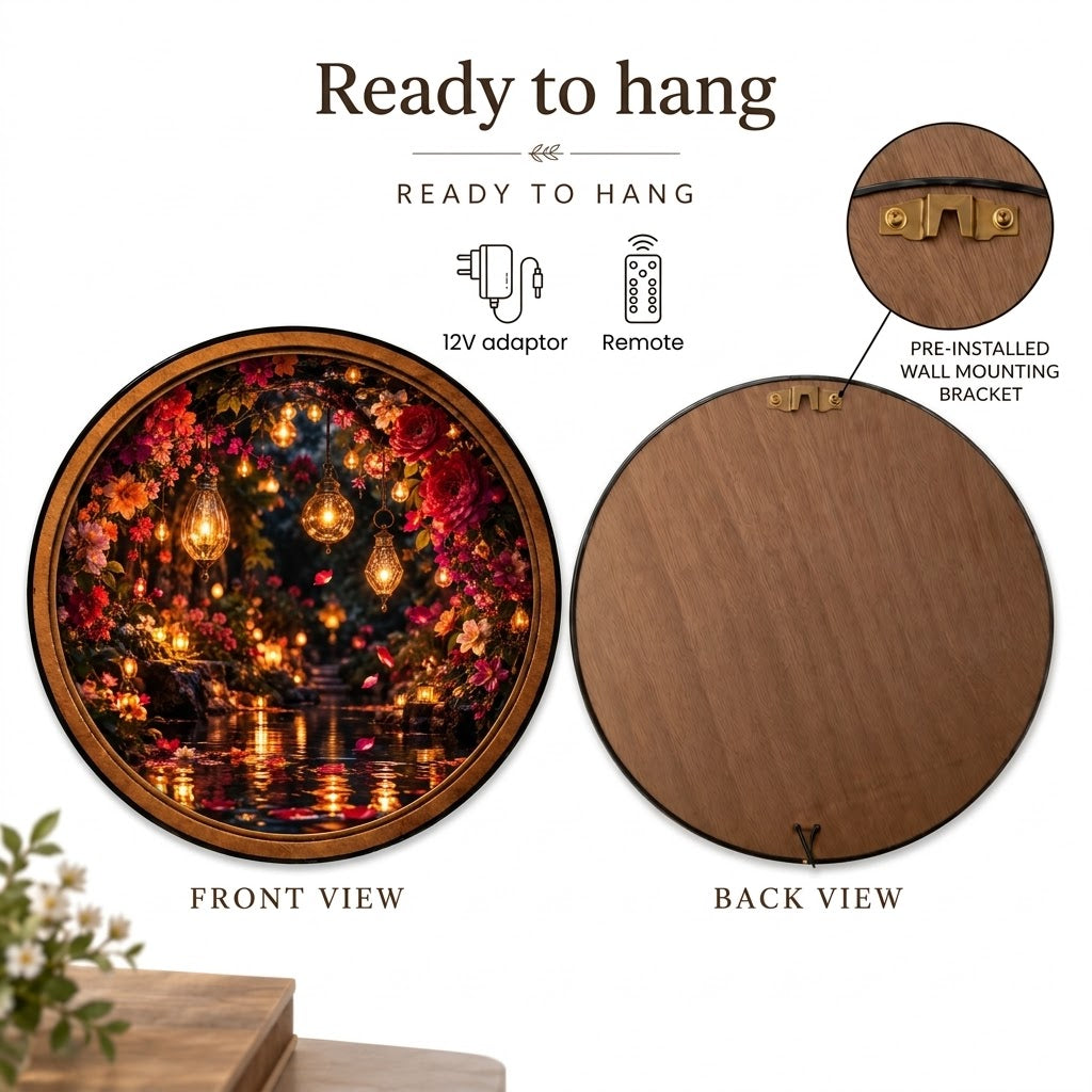 Handcrafted Golden Tree of Life LED Wall Art