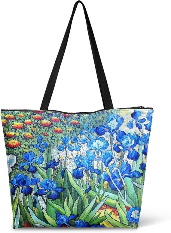 Van Gogh Zippered Tote Bag – Waterproof Art Purse for Work & Travel