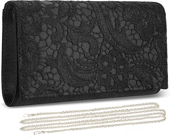 Elegant Floral Lace Clutch – Evening Envelope Bag for Wedding & Party