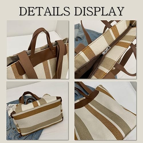 Large Canvas Tote Bag for Women – Laptop Compartment, Office & Daily Use