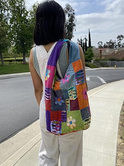 Razor Cut Hippie Sling Bag – Bohemian Patchwork Crossbody Purse