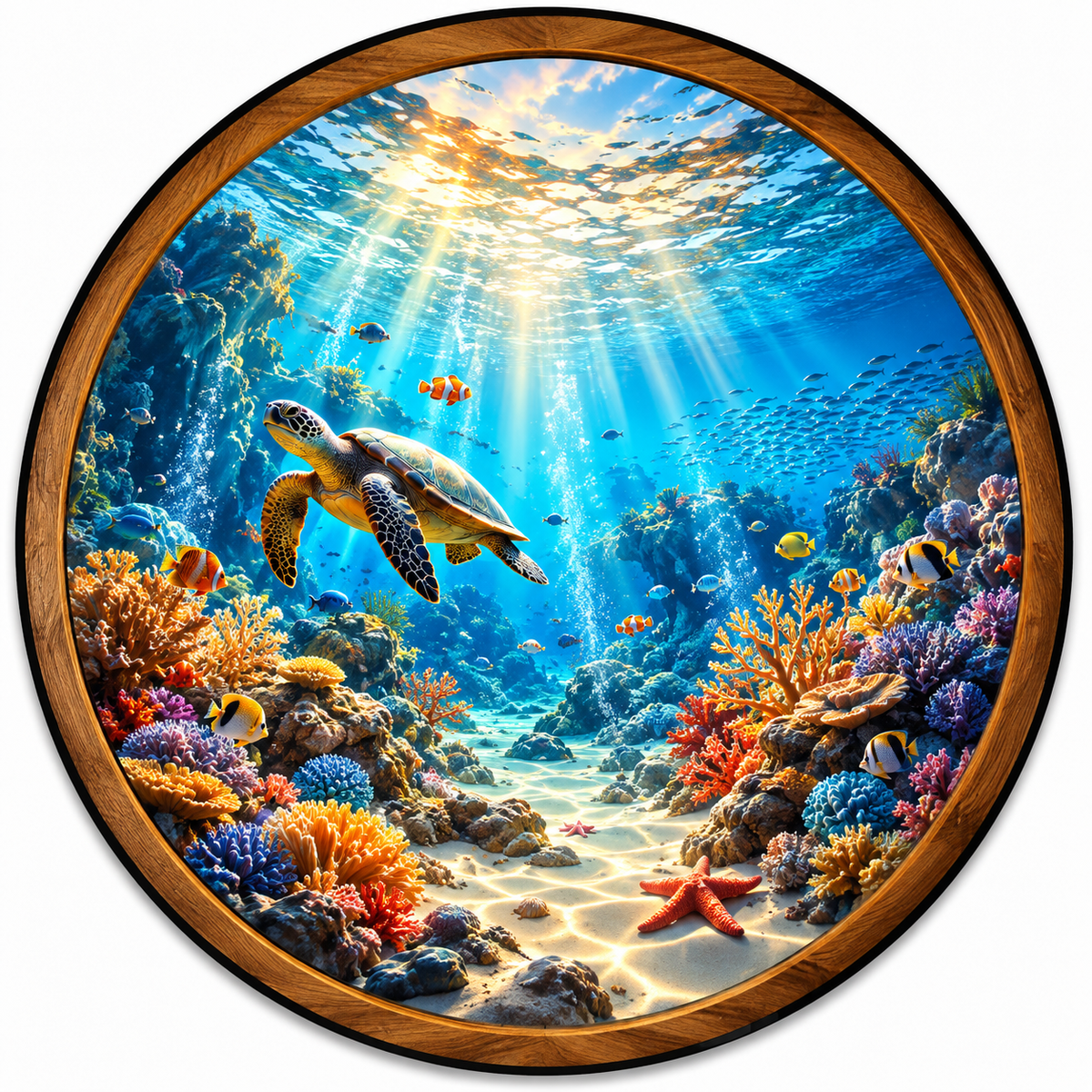 Ocean Turtle – Sunlit Reef LED Wall Art