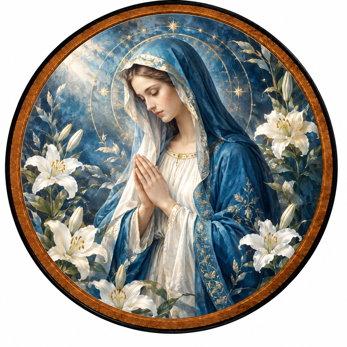 Our Lady of Grace – Handcrafted Virgin Mary LED Wall Art
