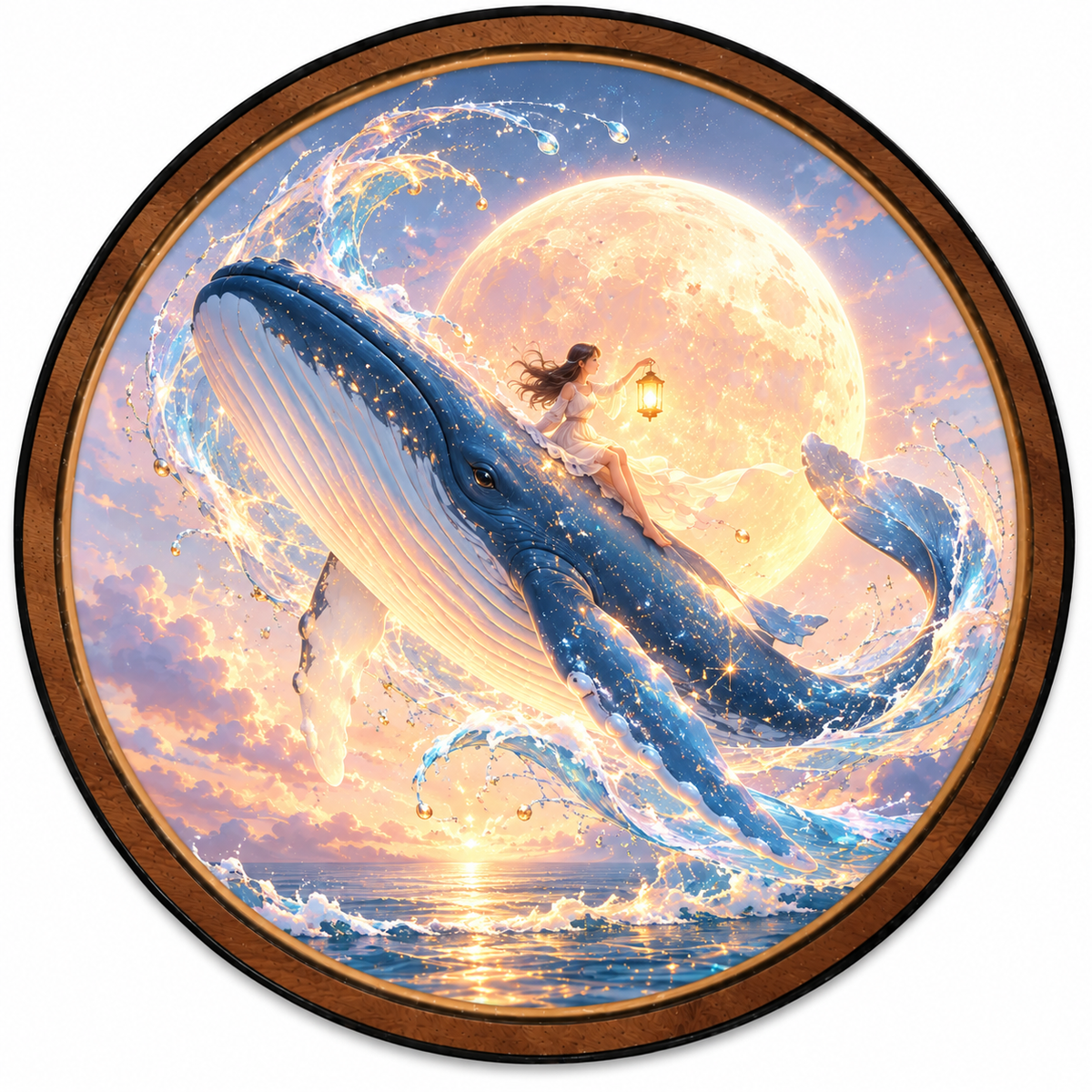 Moonlit Whale LED Wall Art – Enchanted Ocean Fantasy