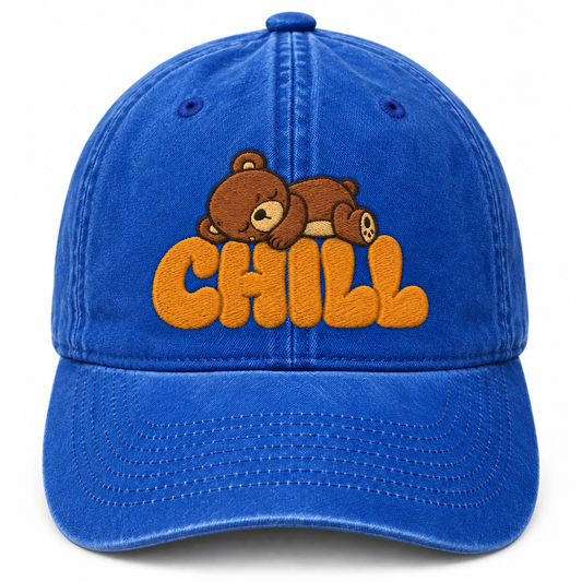 Chill Bear Embroidered Dad Hat