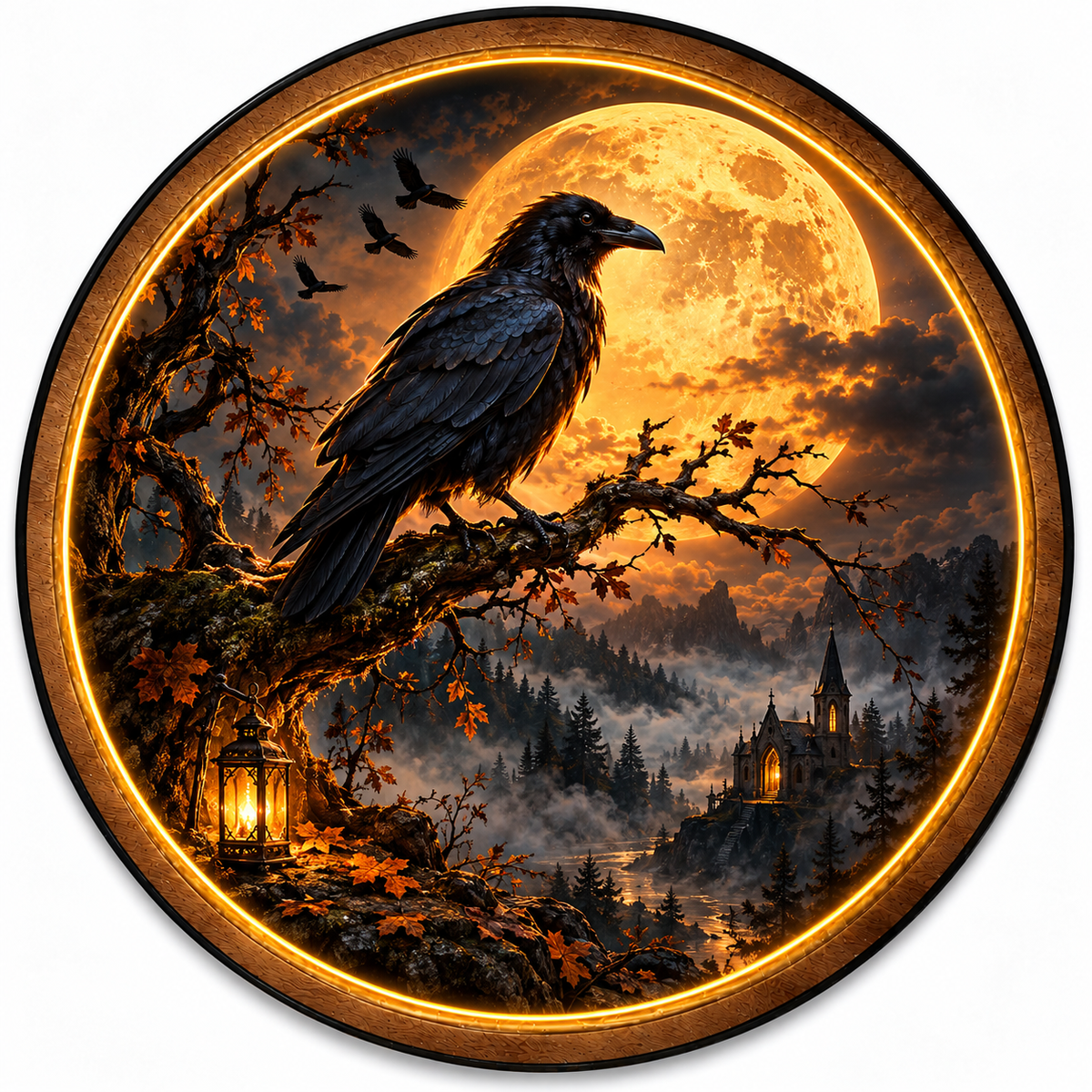 Raven Moon – Gothic Night Fantasy LED Wall Art