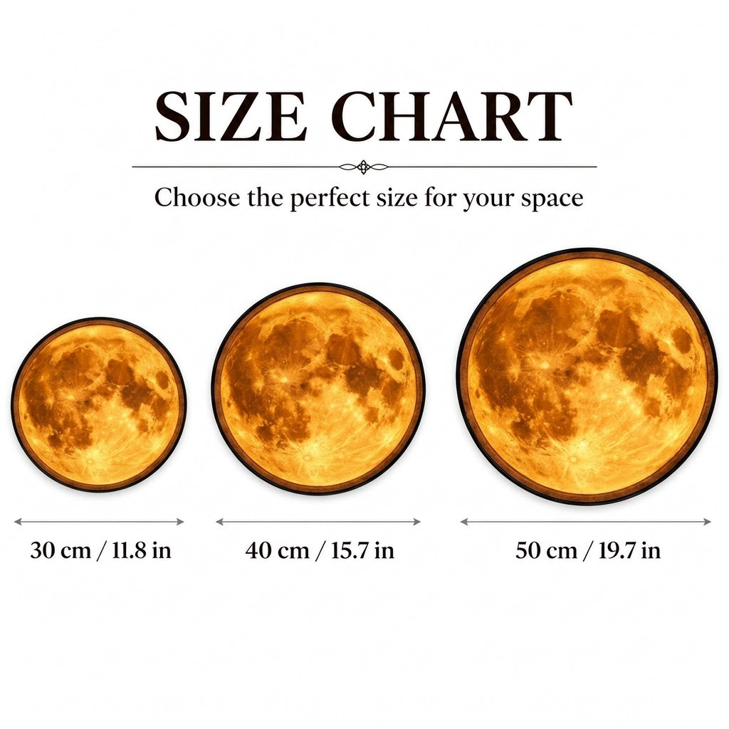 Golden Full Moon – Handcrafted Round LED Wall Art