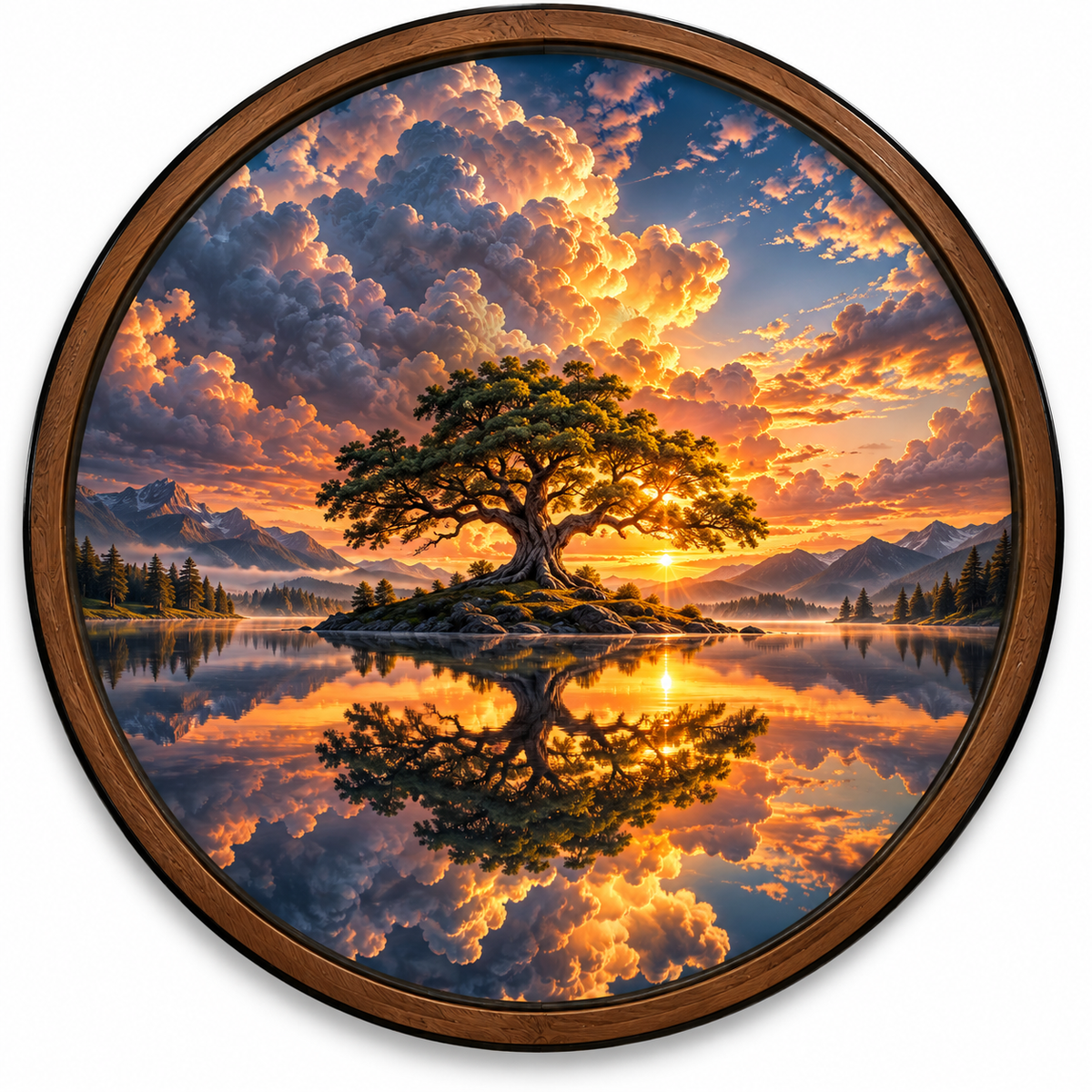 Eternal Sunset Tree – Handcrafted LED Wall Art