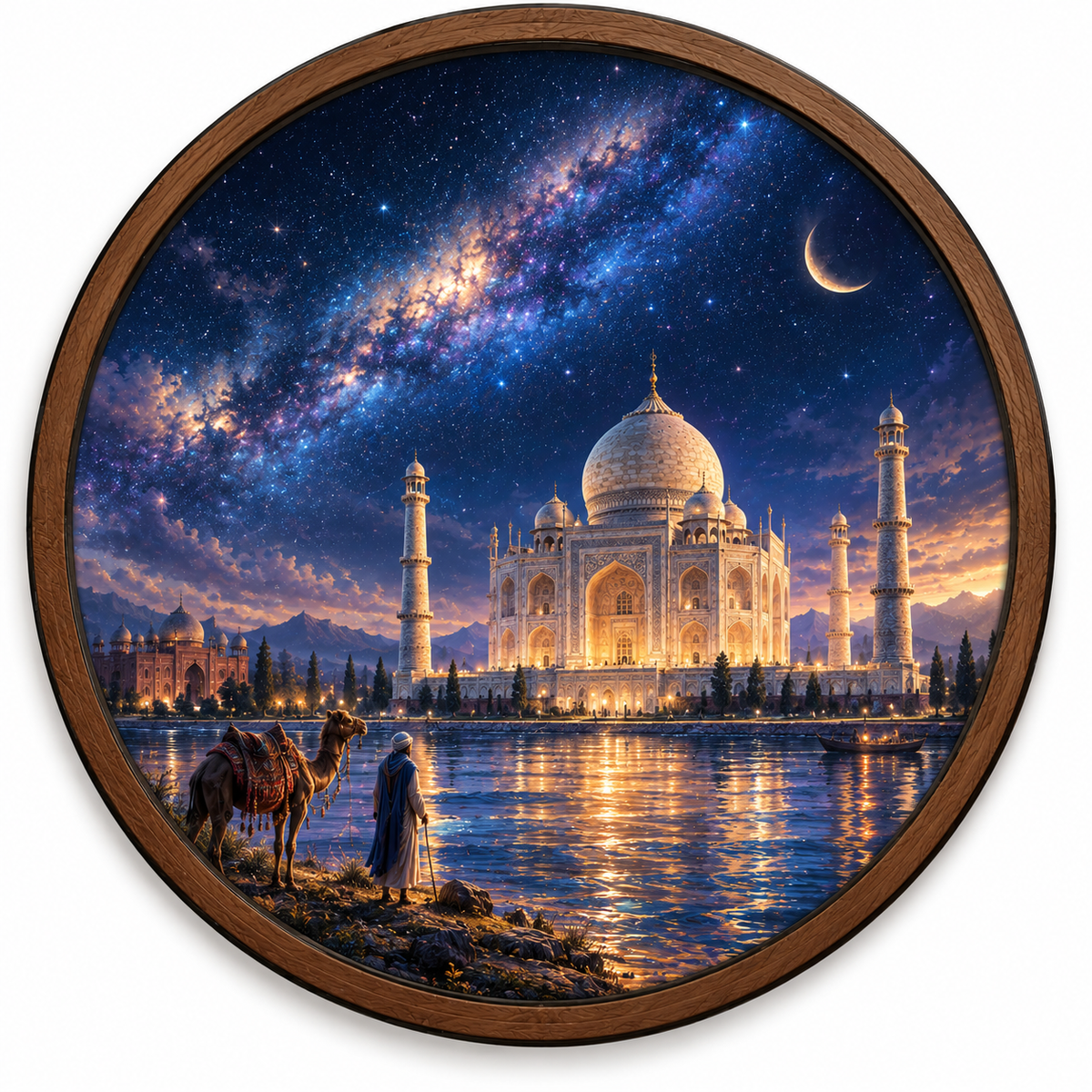 Celestial Marble Palace – Handcrafted LED Wall Art