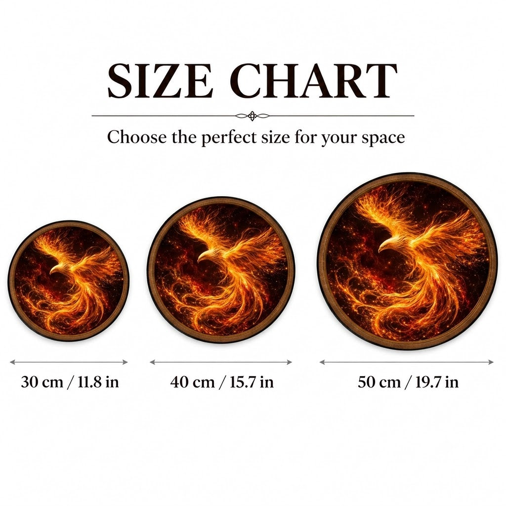 Handcrafted Fire Phoenix LED Wall Art – Golden Flaming Phoenix Rising Fantasy