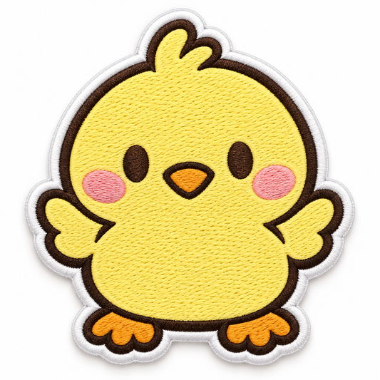 Cute Baby Chick Embroidered Iron-On Patch – Kawaii Yellow Chicken Applique
