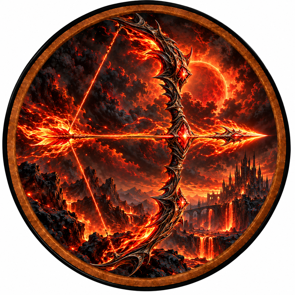 Inferno Bow – Handcrafted Round LED Wall Art
