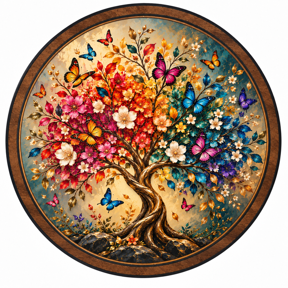 Butterfly Tree of Life – Colorful LED Wall Art