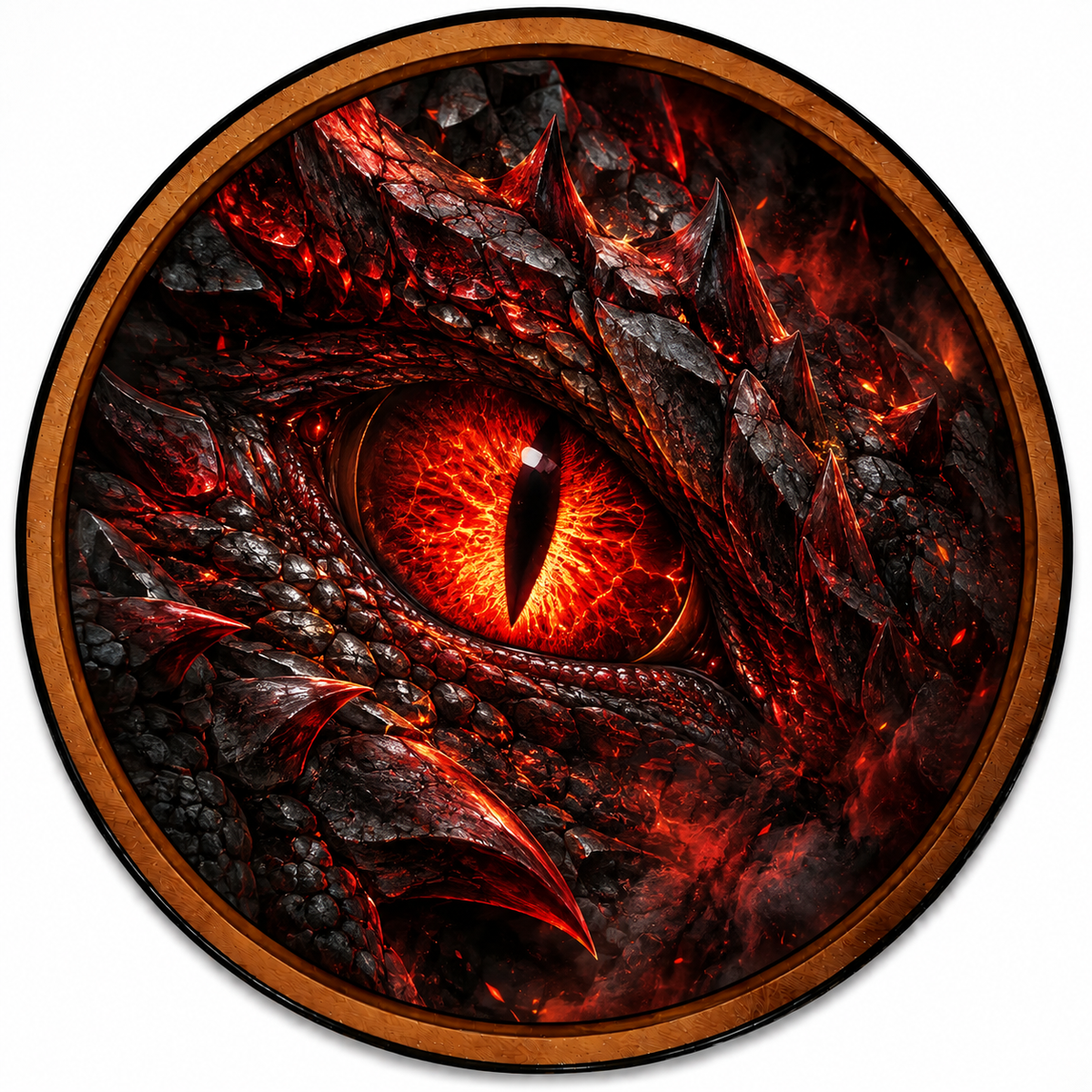 Handcrafted Inferno Dragon Eye Fantasy LED Wall Art