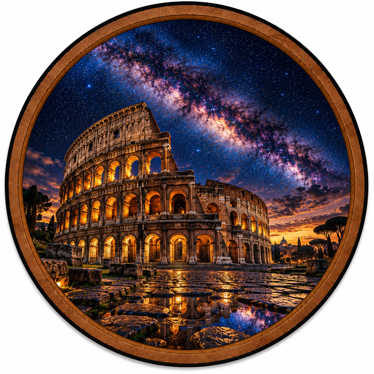 Colosseum Under the Milky Way LED Wall Art
