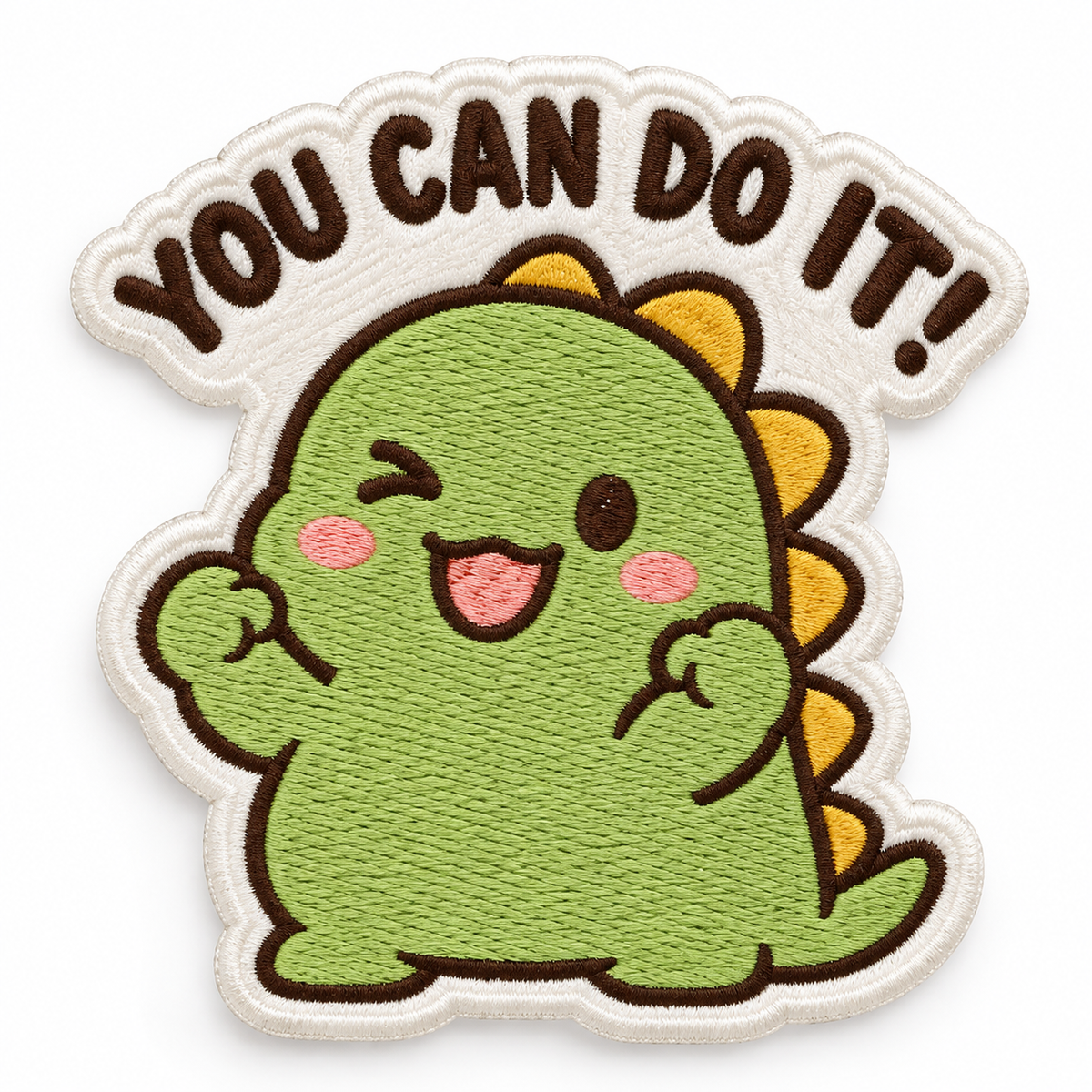 You Can Do It Cute Dinosaur Embroidered Iron-On Patch
