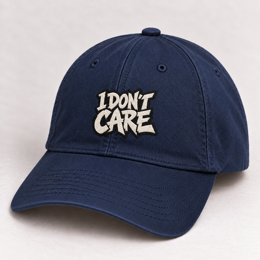 I Don't Care Embroidered Dad Hat – Funny Vintage Baseball Cap