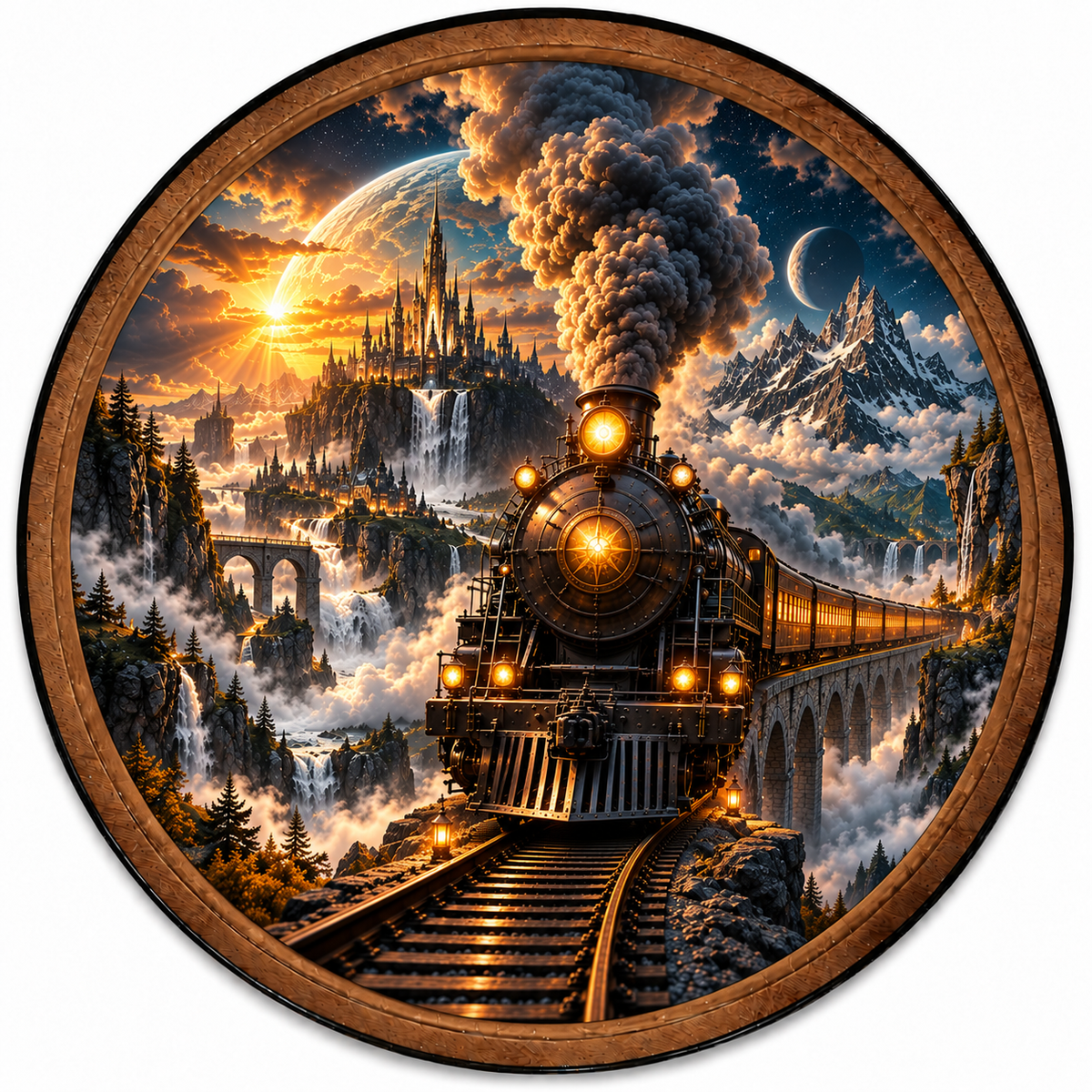 Midnight Express – Golden Realm Train LED Wall Art