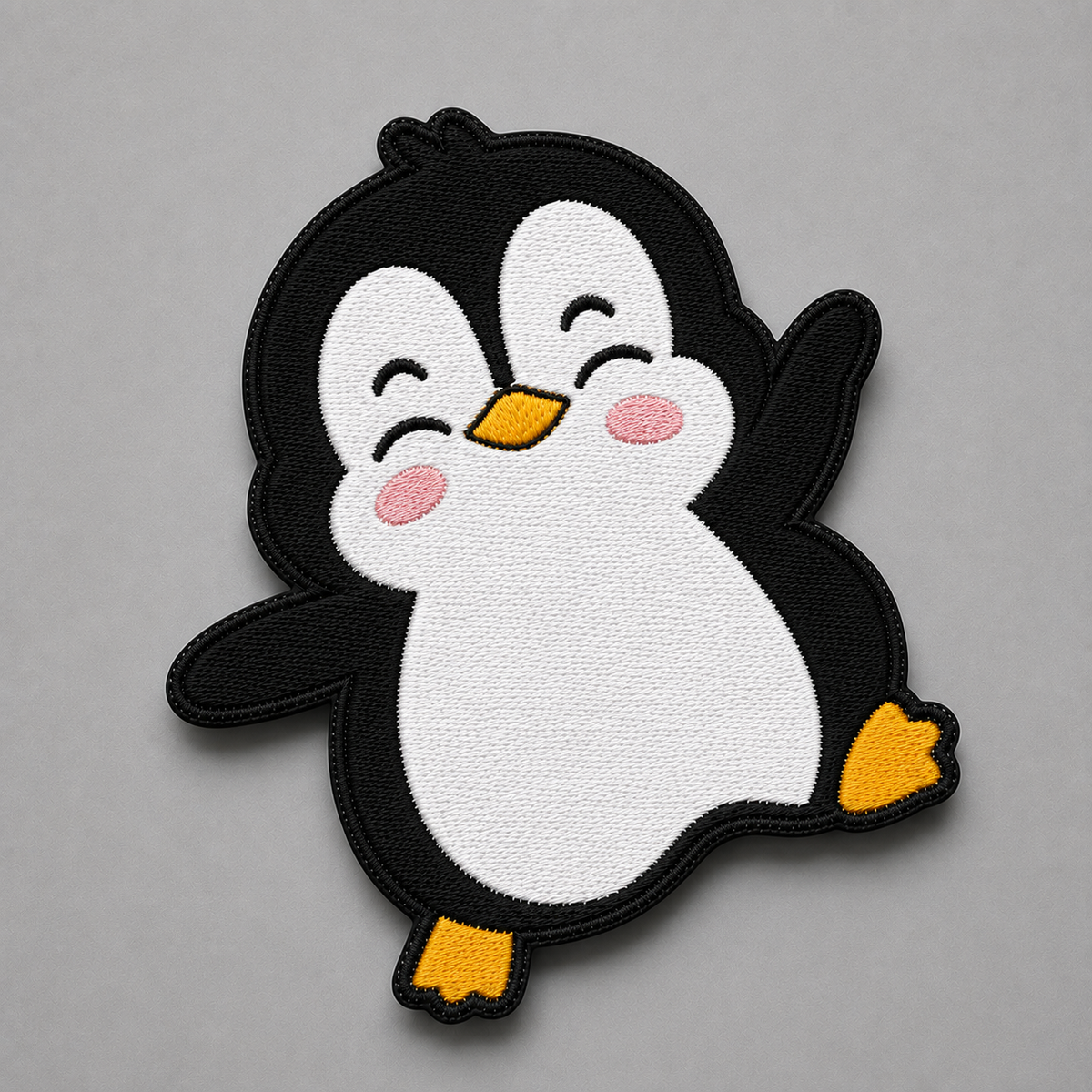 Penguin Embroidered Iron-On Patch – Kawaii Happy Penguin Applique