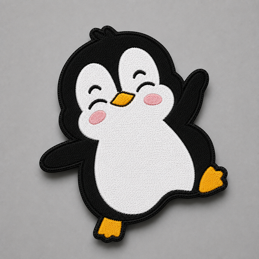 Penguin Embroidered Iron-On Patch – Kawaii Happy Penguin Applique