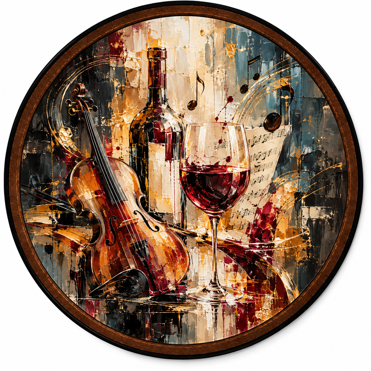 Vintage Wine & Violin – Handcrafted LED Wall Art