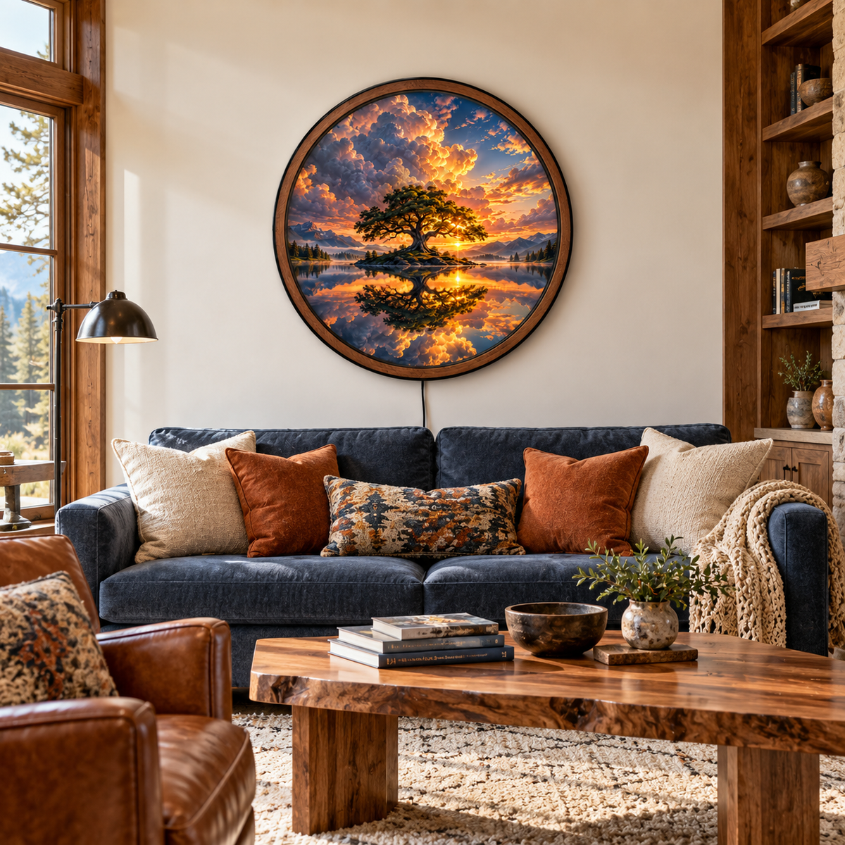 Eternal Sunset Tree – Handcrafted LED Wall Art
