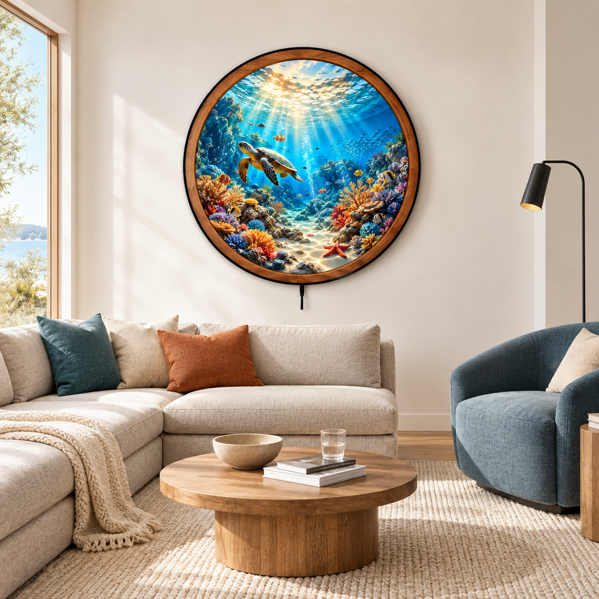 Ocean Turtle – Sunlit Reef LED Wall Art