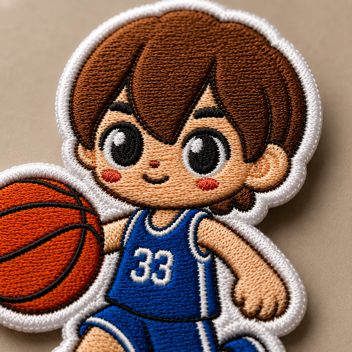 Cute Basketball Boy Embroidered Iron-On Patch – Cartoon Basketball Player Applique