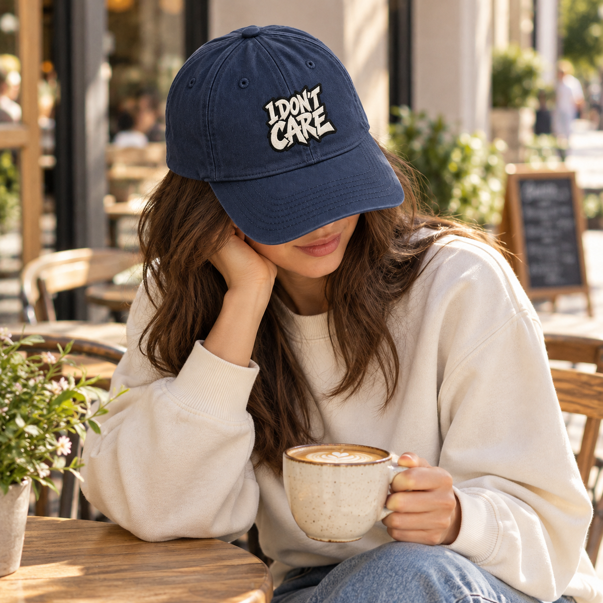 I Don't Care Embroidered Dad Hat – Funny Vintage Baseball Cap