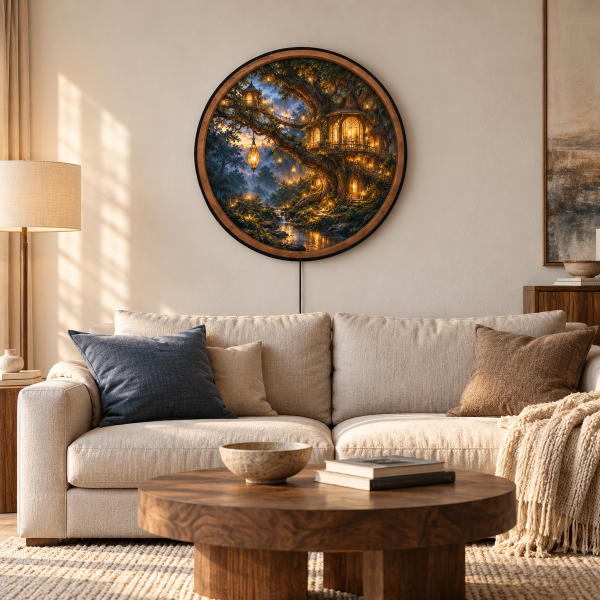 Handcrafted Enchanted Treehouse Forest LED Wall Art