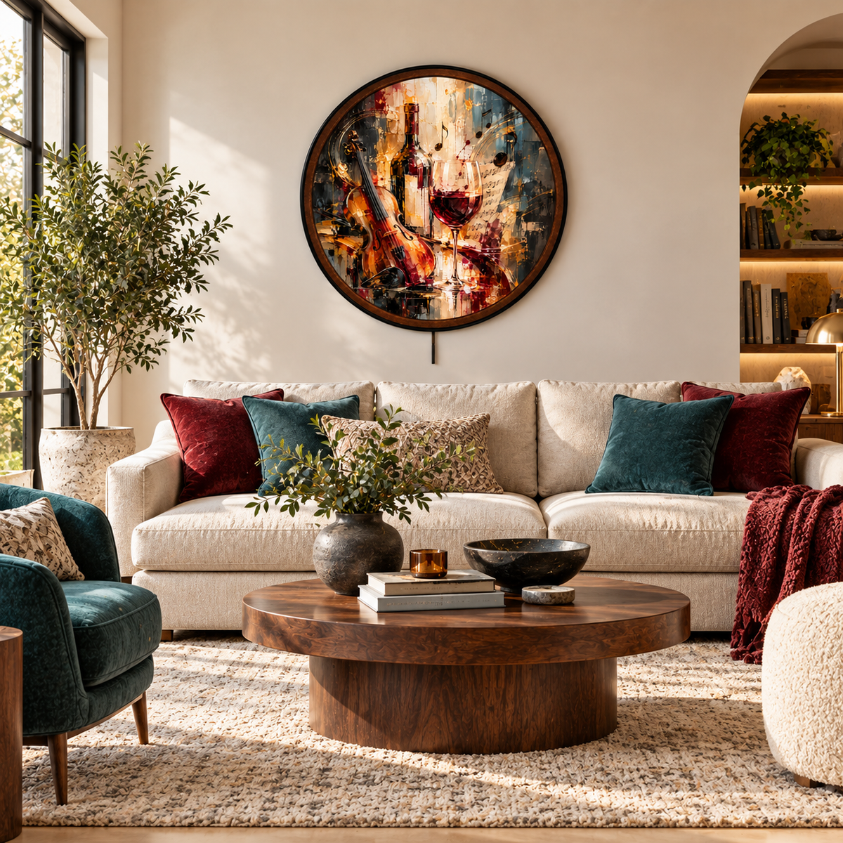 Vintage Wine & Violin – Handcrafted LED Wall Art