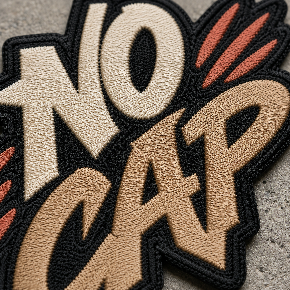 No Cap Embroidered Iron-On Patch – Trendy Slang Lettering Applique