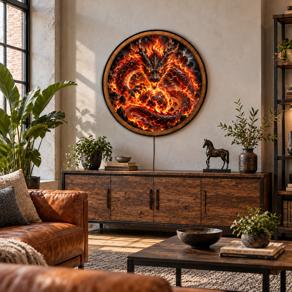 Handcrafted Celestial Angel LED Wall Art – Golden Guardian Angel Wings & Solar Eclipse