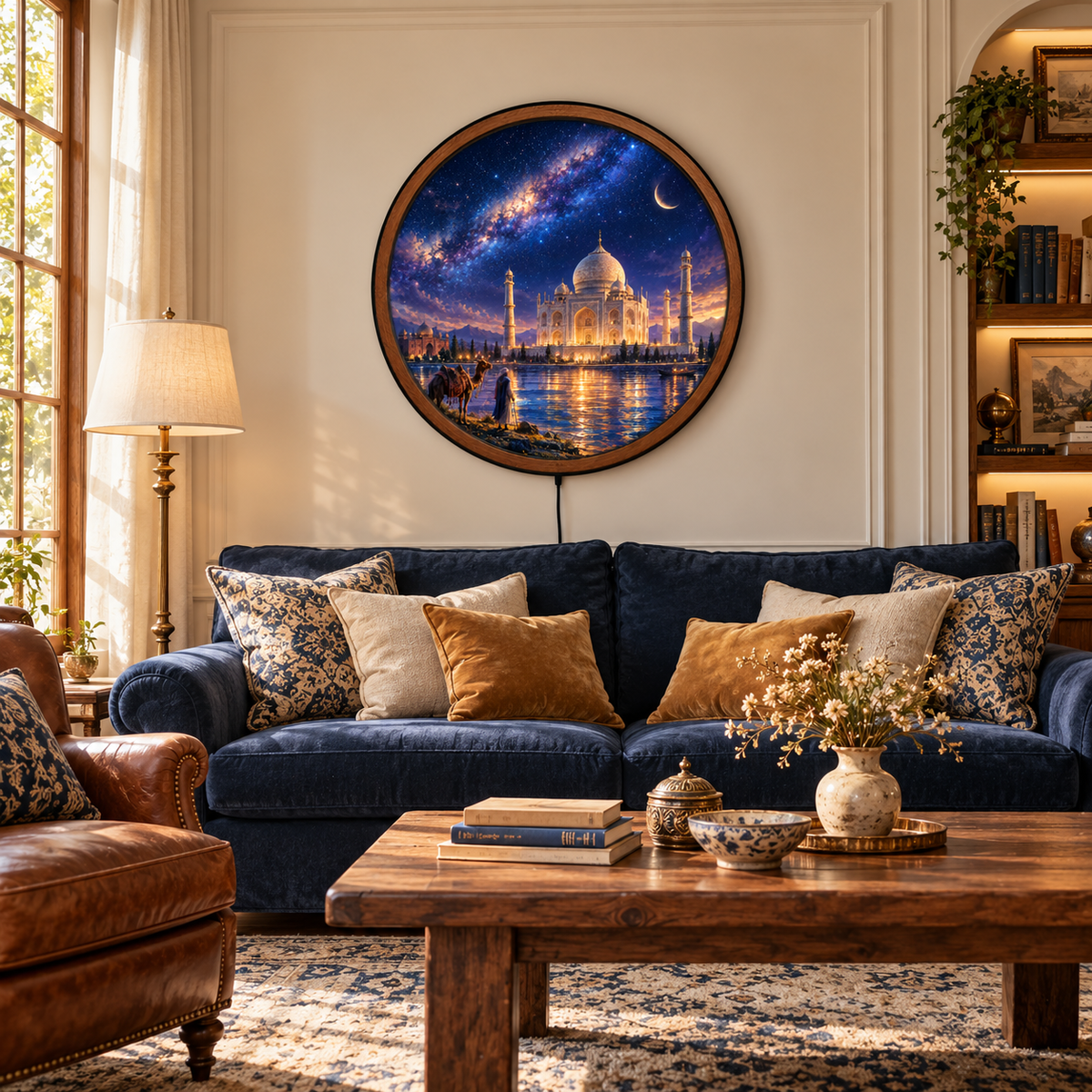 Celestial Marble Palace – Handcrafted LED Wall Art