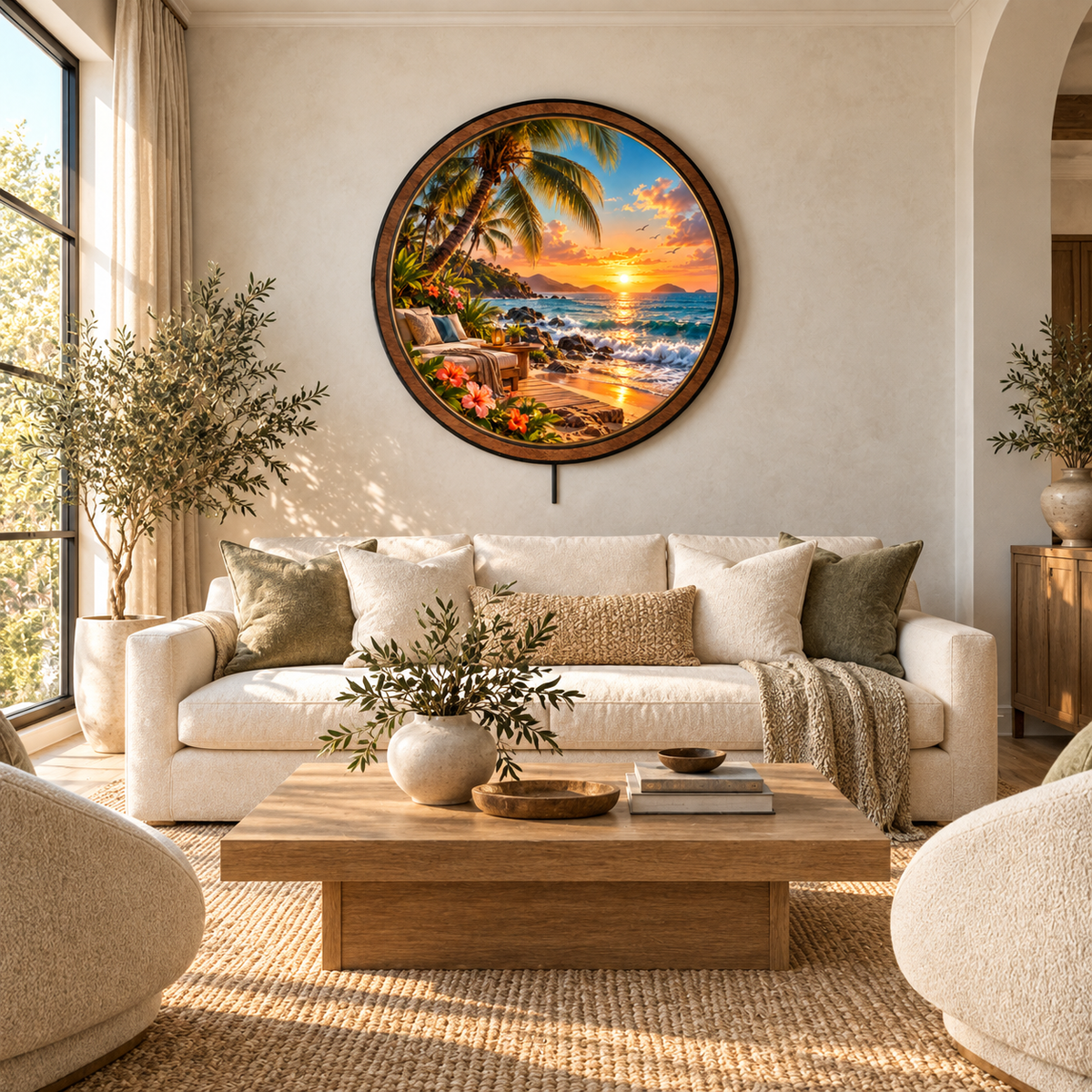 Tropical Sunset Retreat – Coastal Paradise LED Wall Art