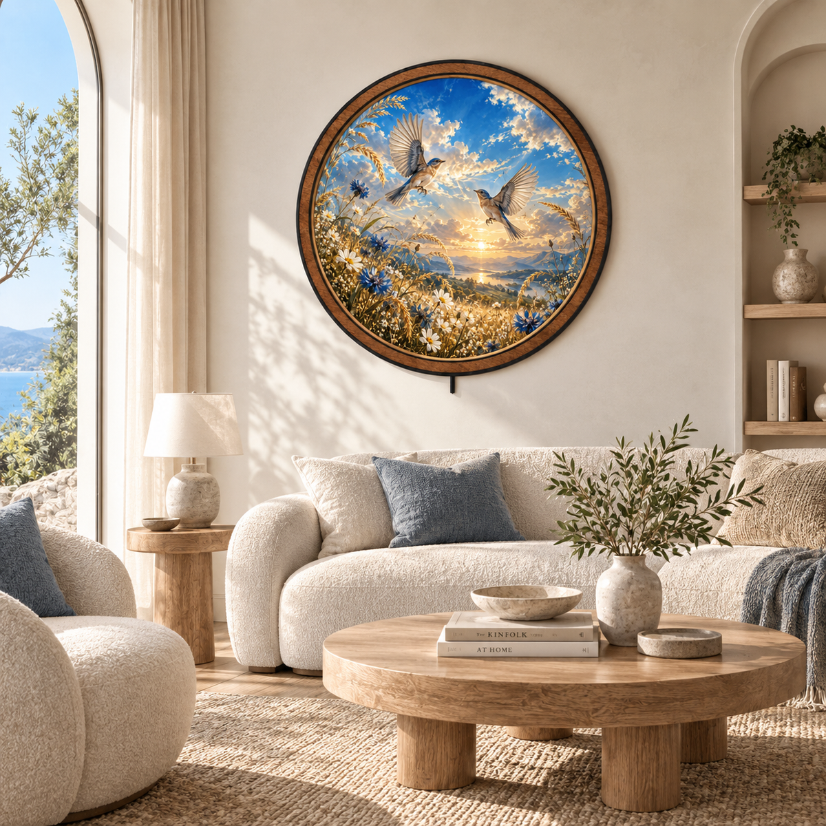 Golden Meadow – Bluebird Sunrise LED Wall Art