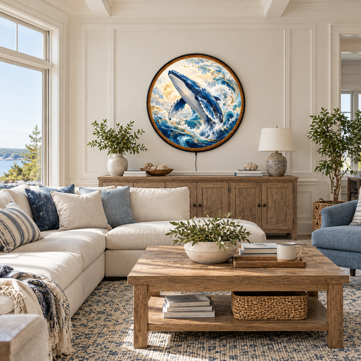 Ocean Majesty – Handcrafted Humpback Whale LED Wall Art
