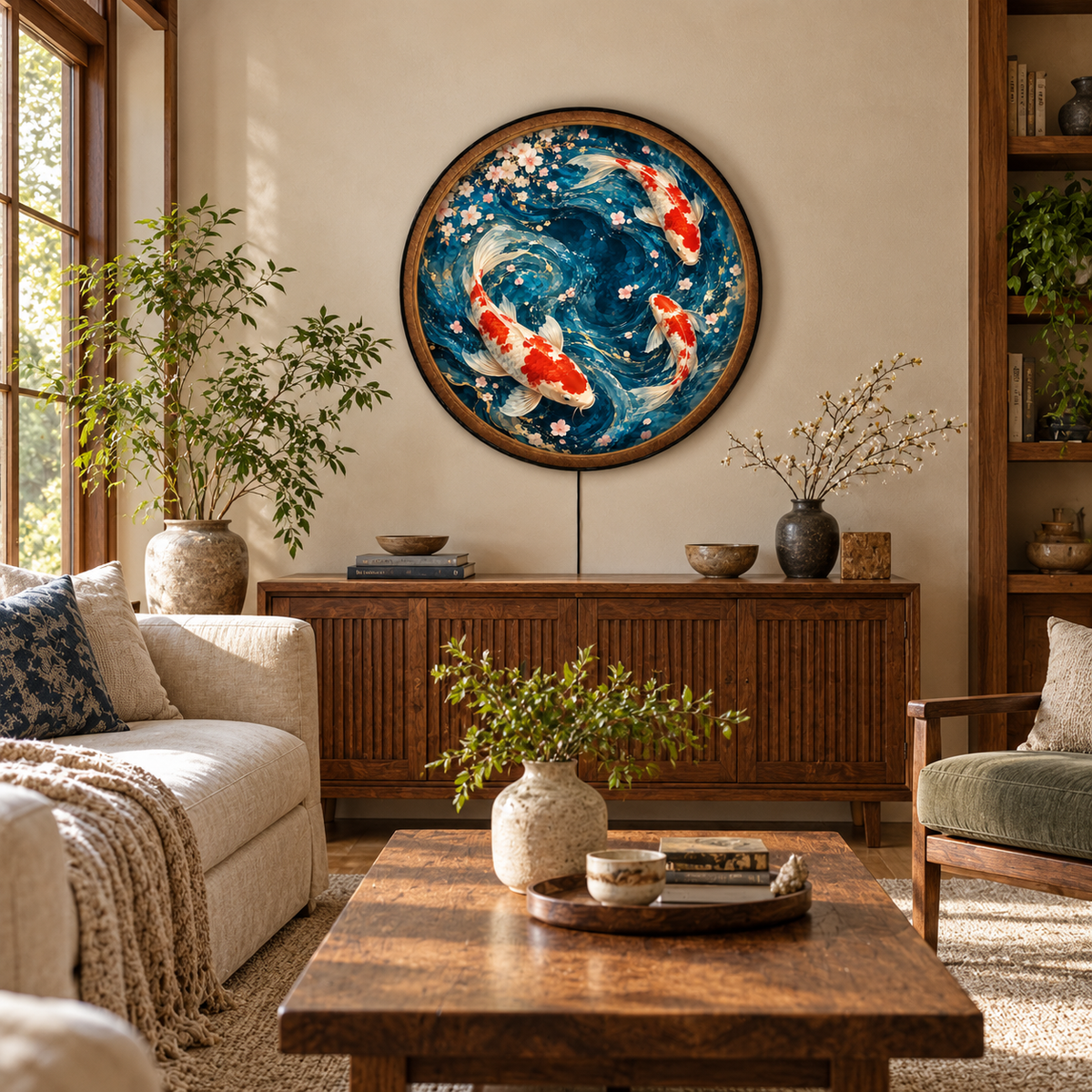 Handcrafted Japanese Koi Fish LED Wall Art