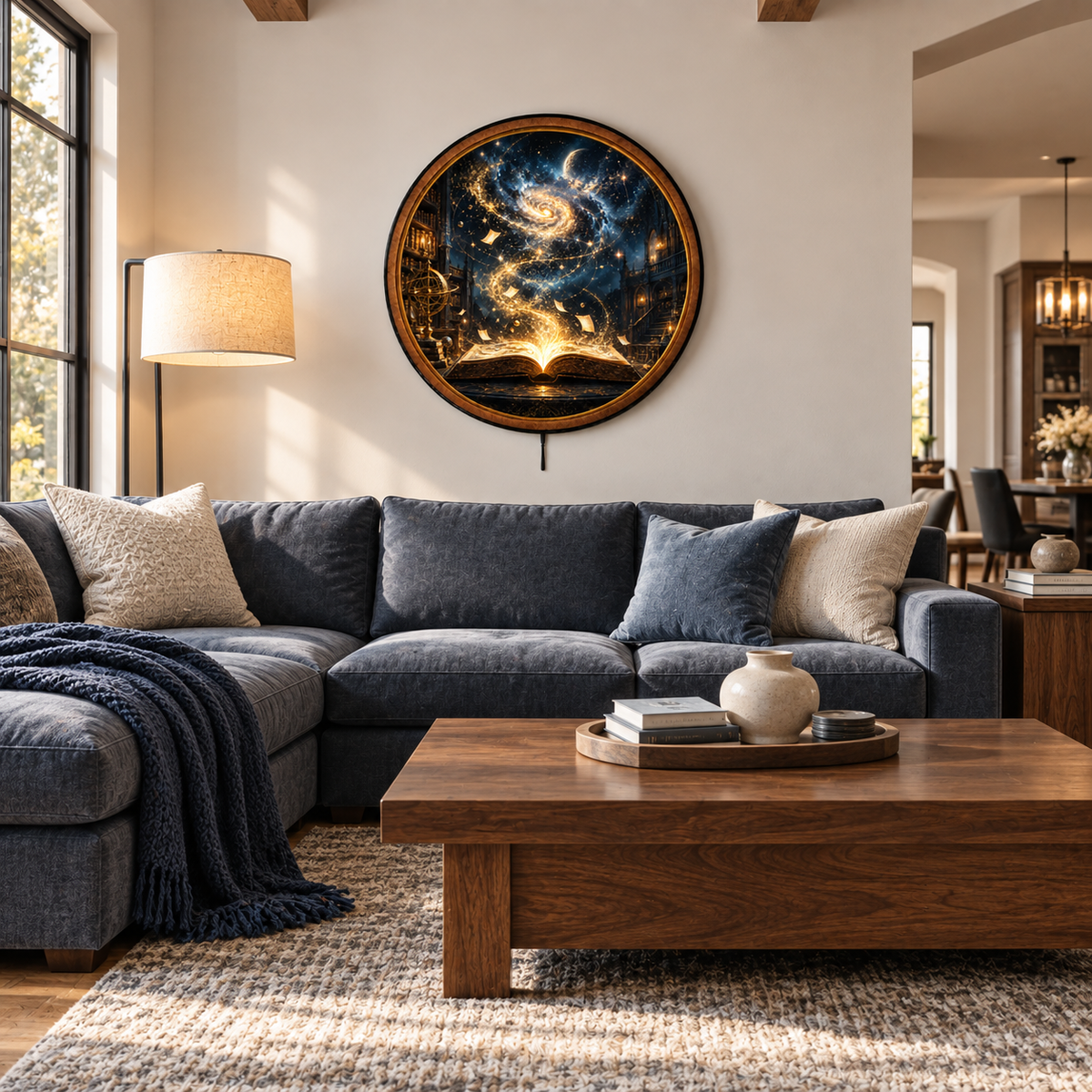 Celestial Library Magic Book Circular LED Wall Art