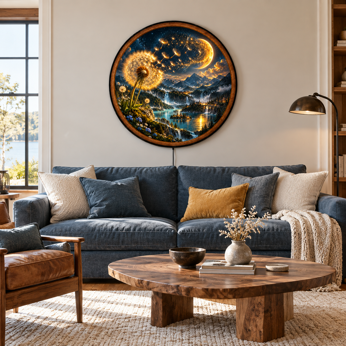 Celestial Dandelion – Handcrafted LED Wall Art