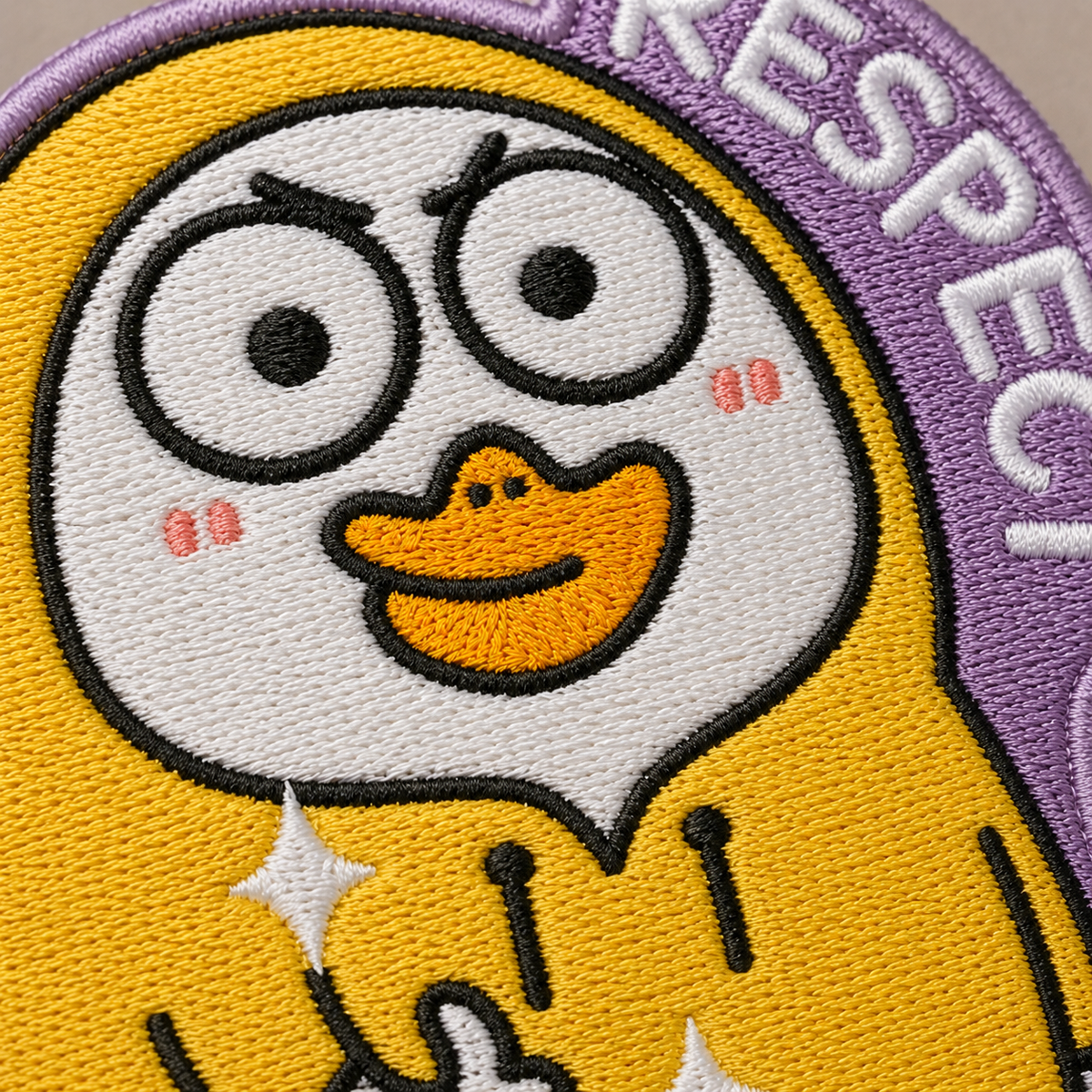 Respect Duck Embroidered Iron-On Patch – Funny Cute Cartoon Applique