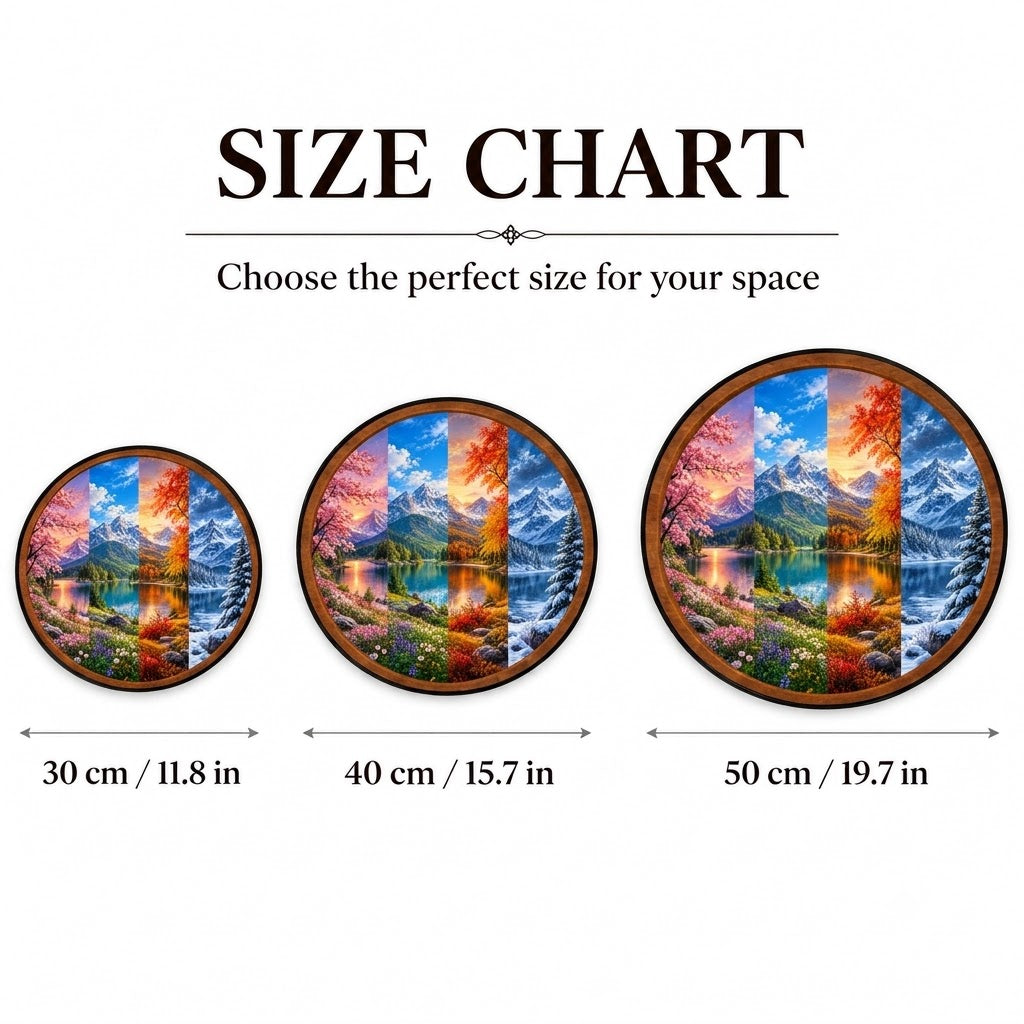 Four Seasons – Handcrafted Round LED Wall Art
