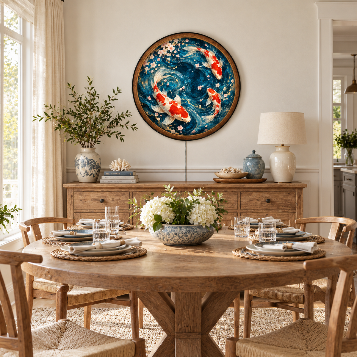 Handcrafted Japanese Koi Fish LED Wall Art