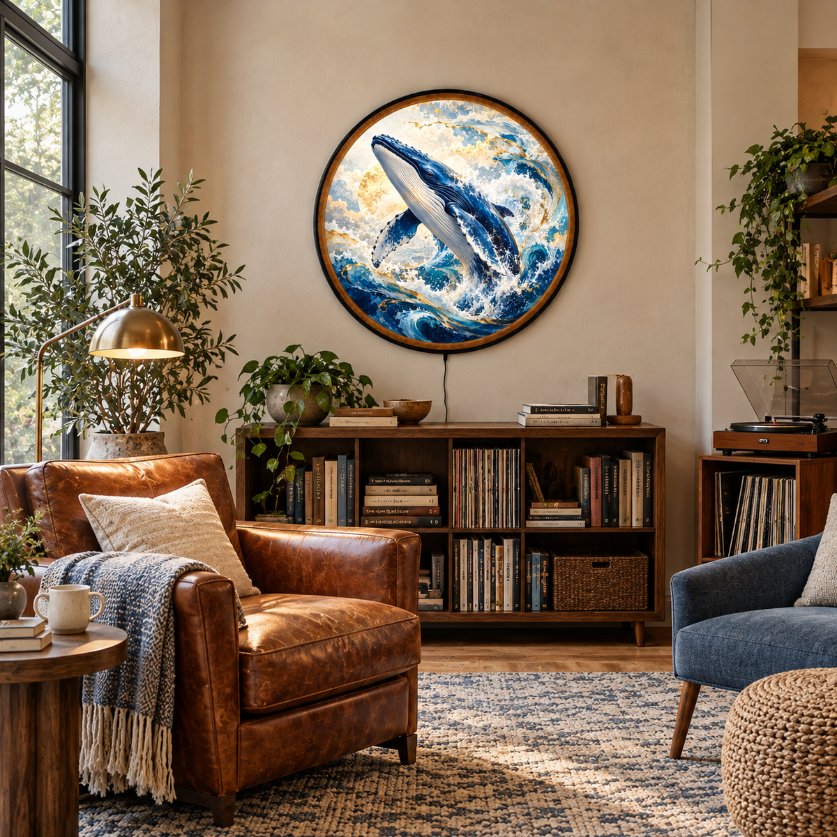 Ocean Majesty – Handcrafted Humpback Whale LED Wall Art