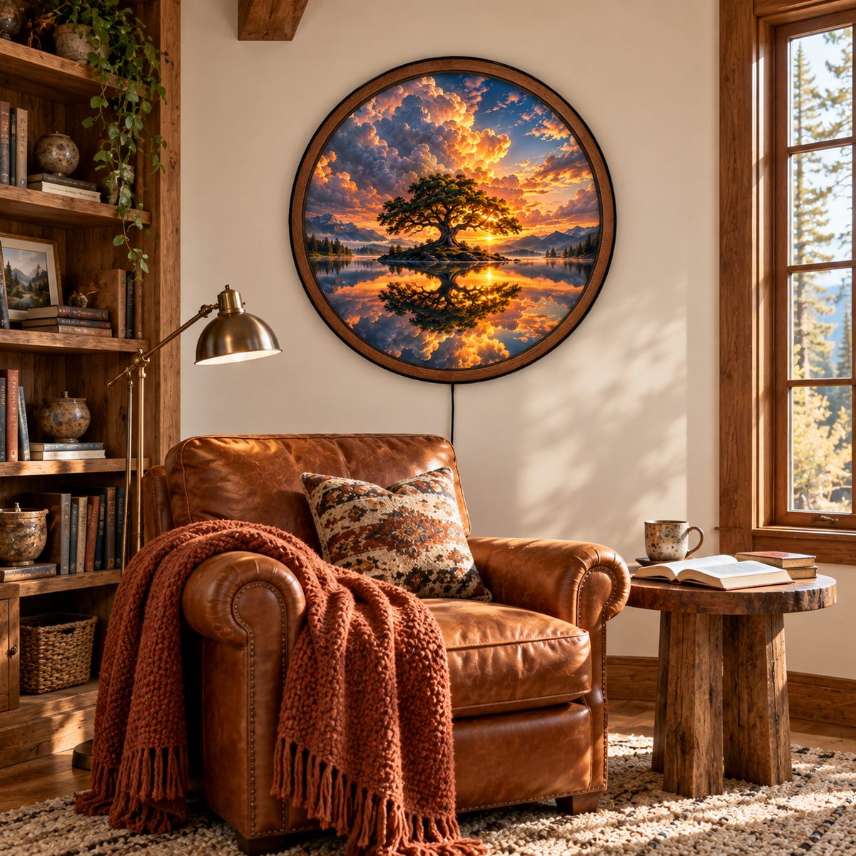 Eternal Sunset Tree – Handcrafted LED Wall Art