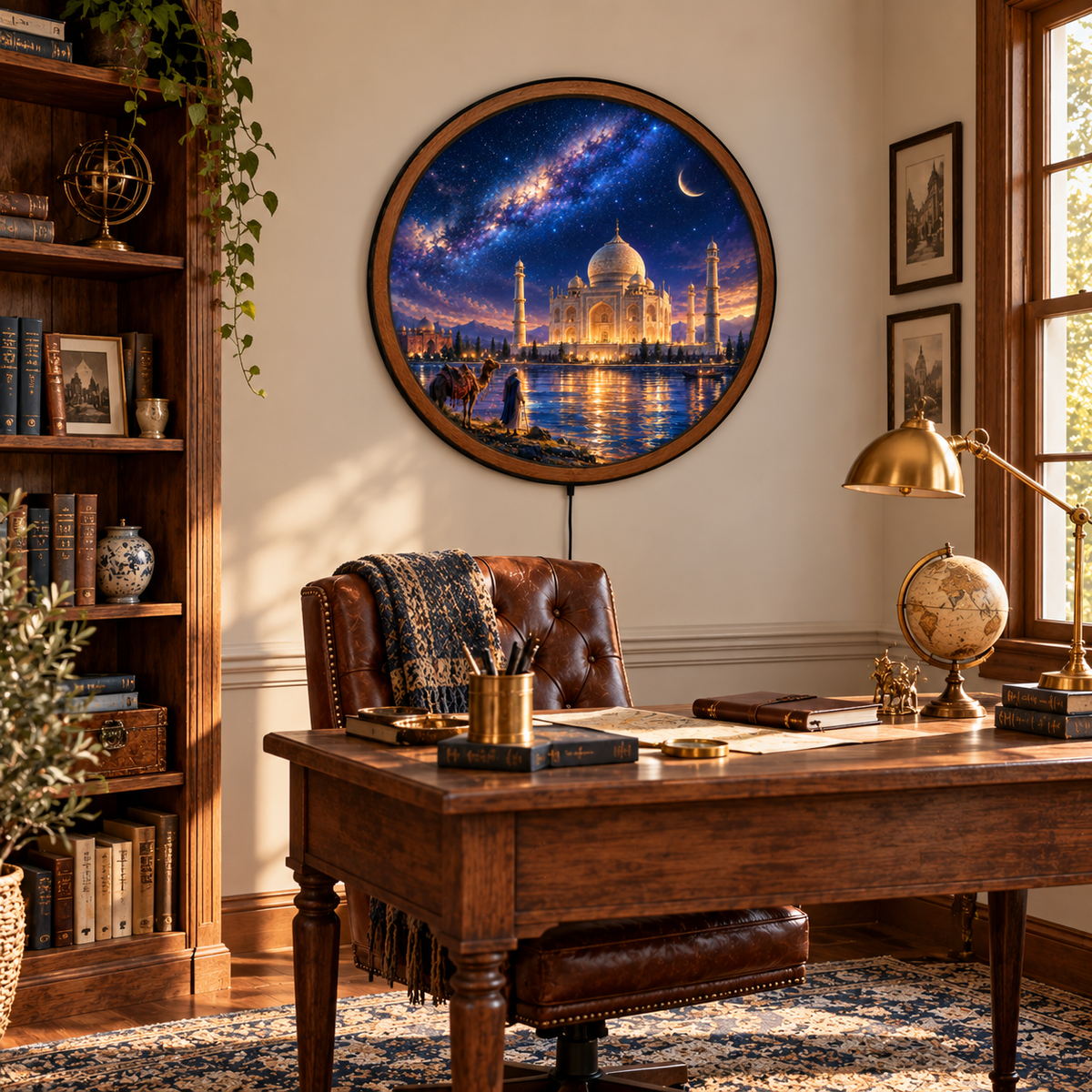 Celestial Marble Palace – Handcrafted LED Wall Art