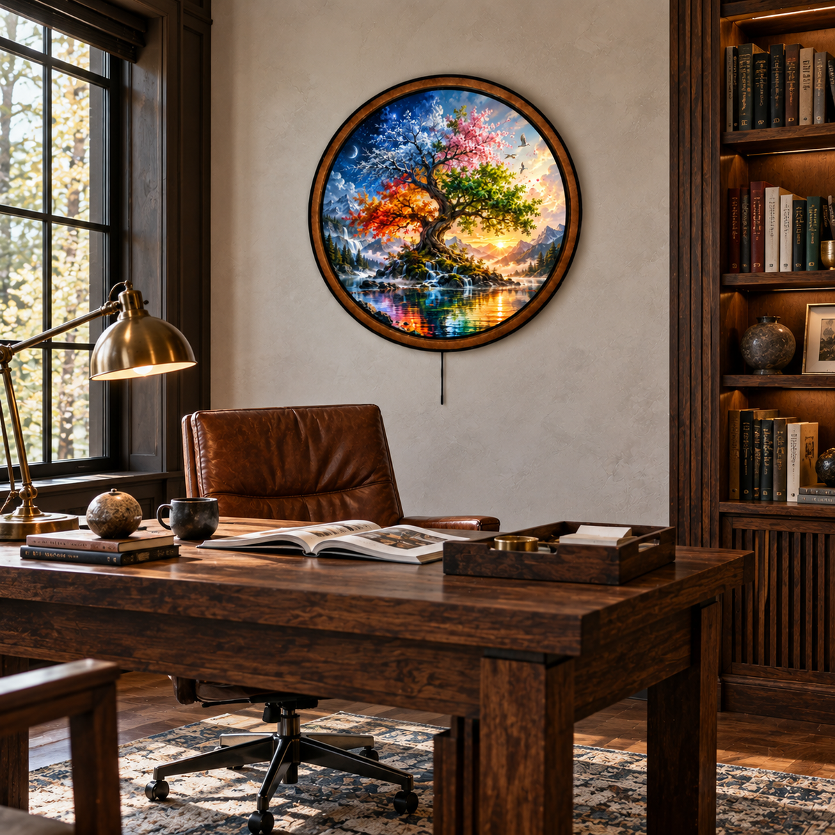 Handcrafted Four Seasons Tree of Life LED Wall Art