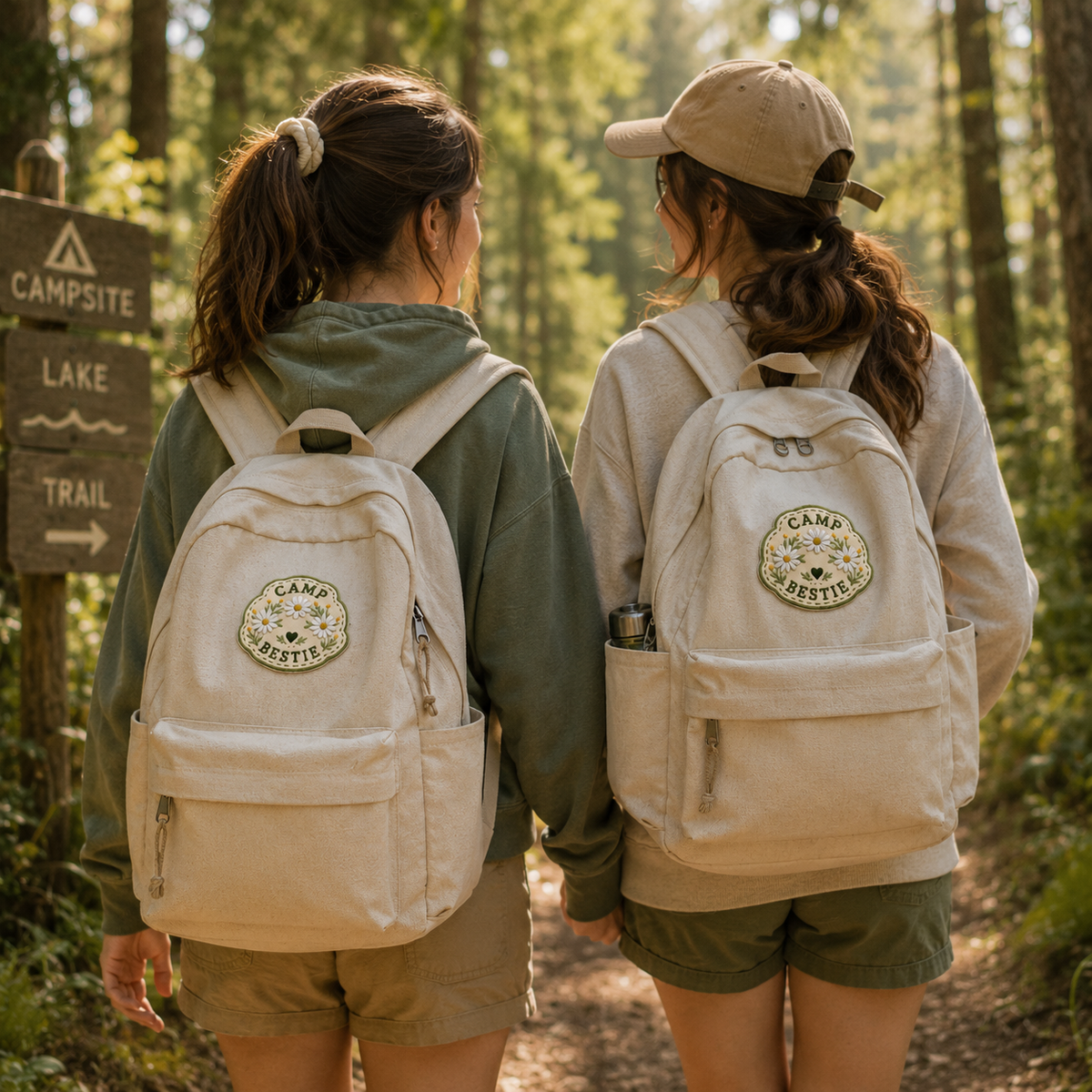 Camp Bestie Daisy Embroidered Iron-On Patch