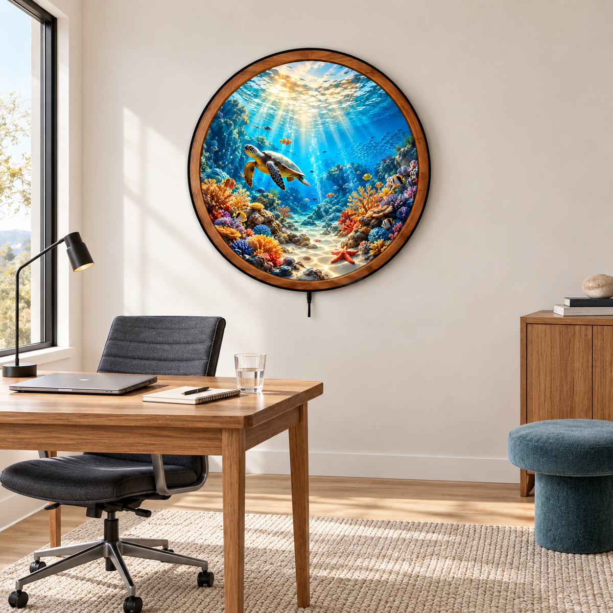 Ocean Turtle – Sunlit Reef LED Wall Art