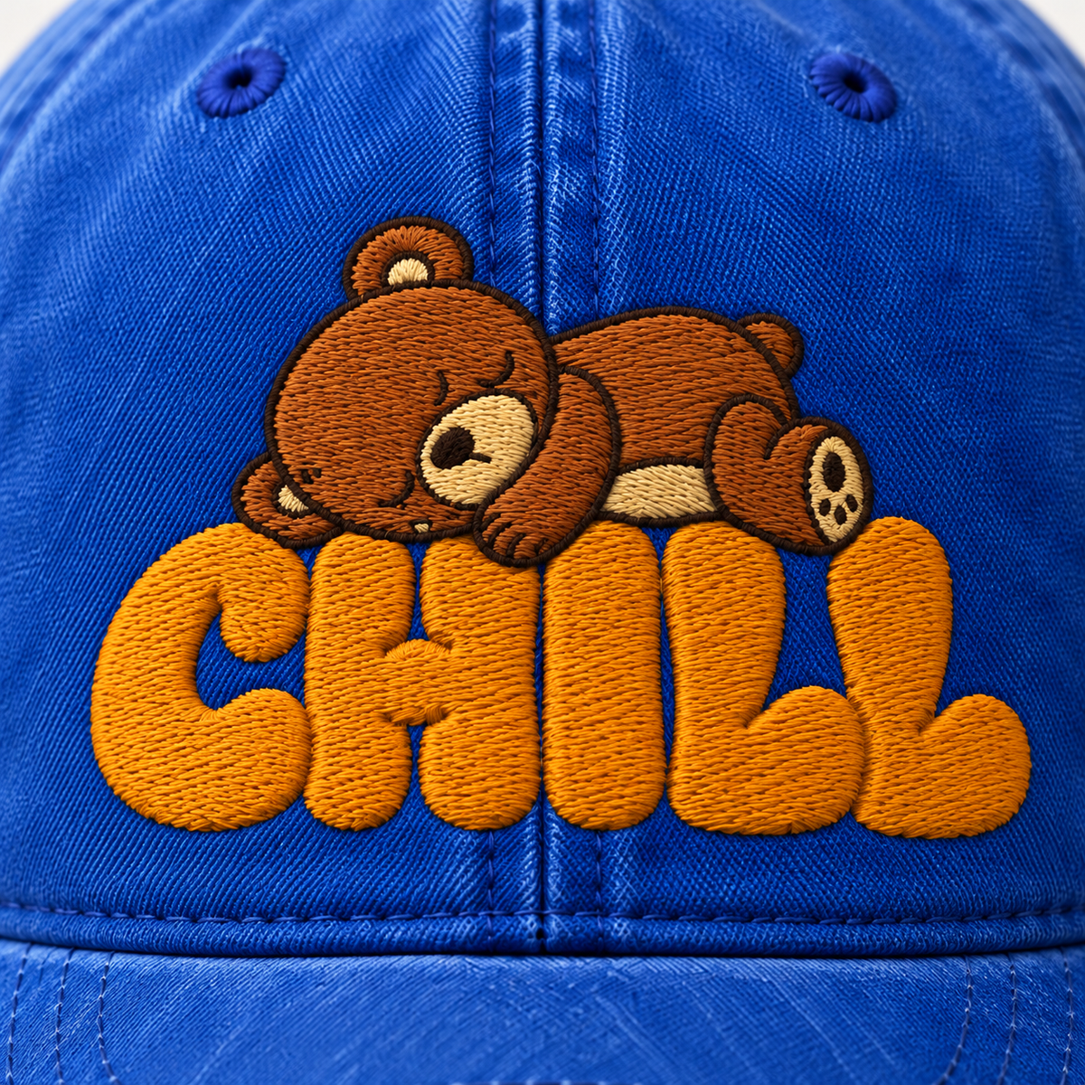 Chill Bear Embroidered Dad Hat